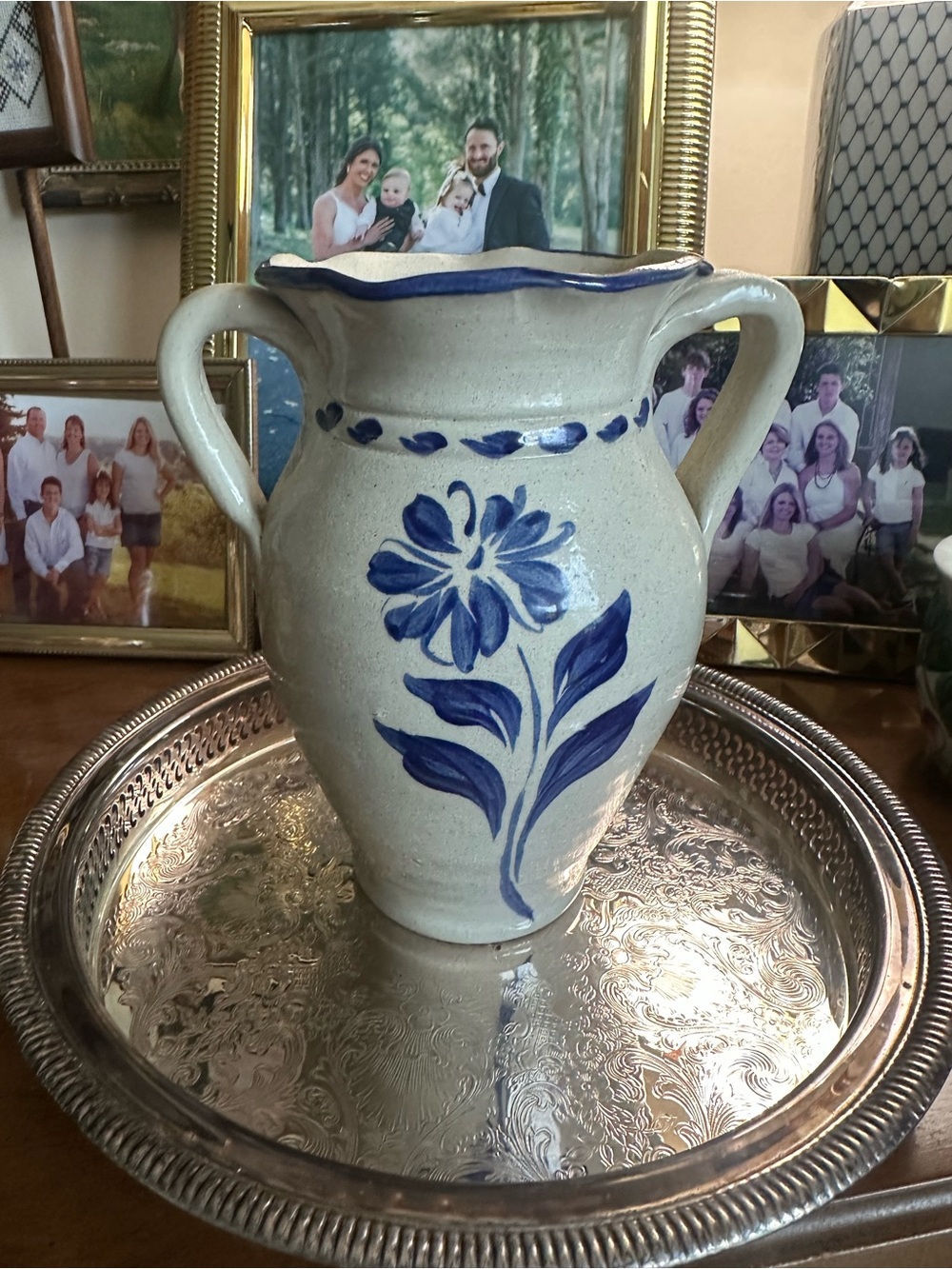 Williamsburg Hand Painted Stoneware Vase